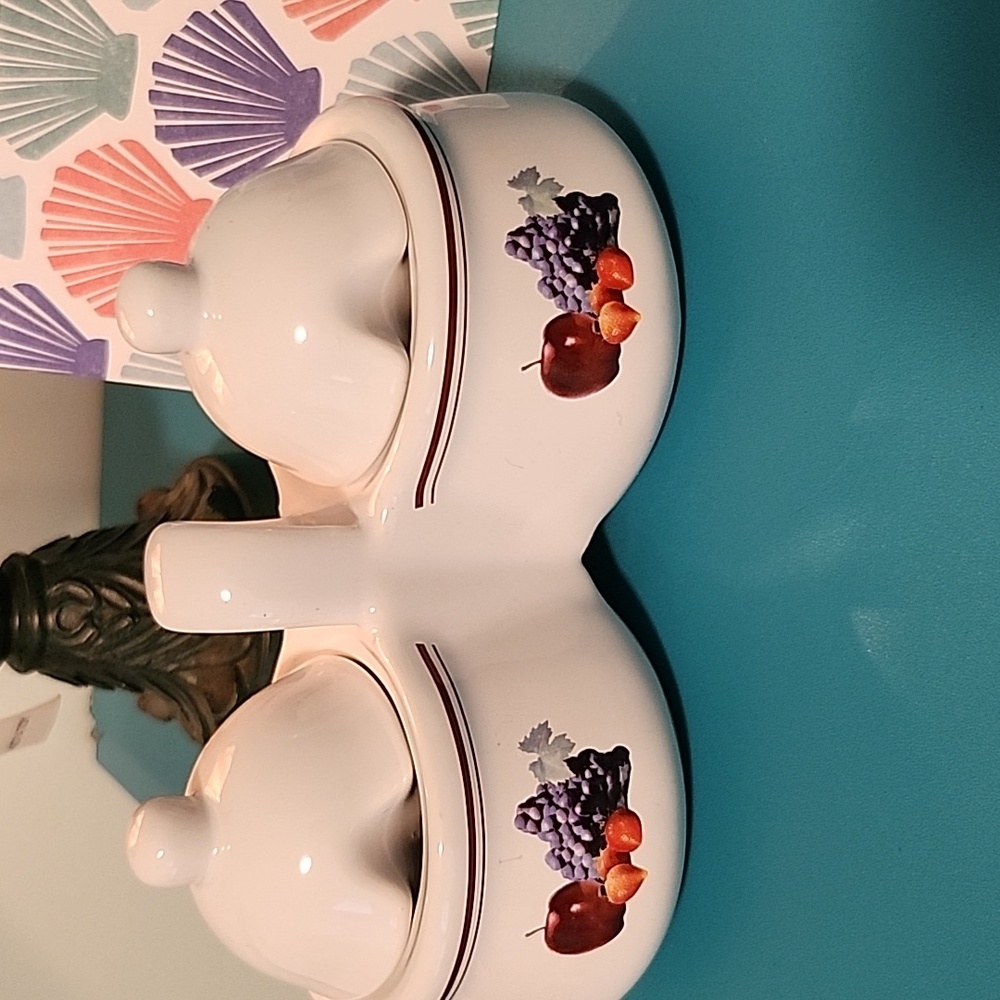 Vintage Double Condiment Set With Lids From Houston Harvest - Picture 1 of 4
